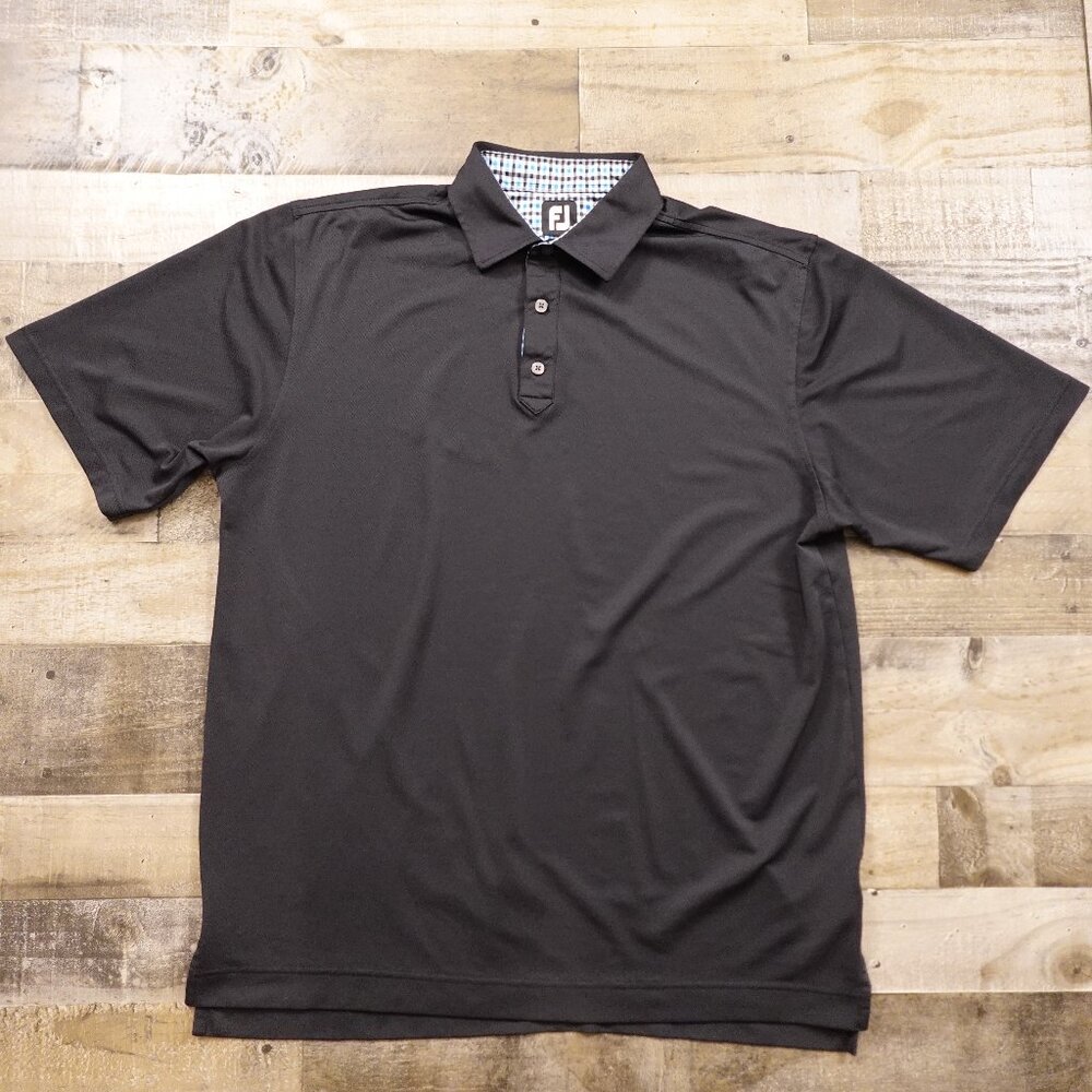 FootJoy Men’s XL Black Performance Pique Golf Polo Shirt